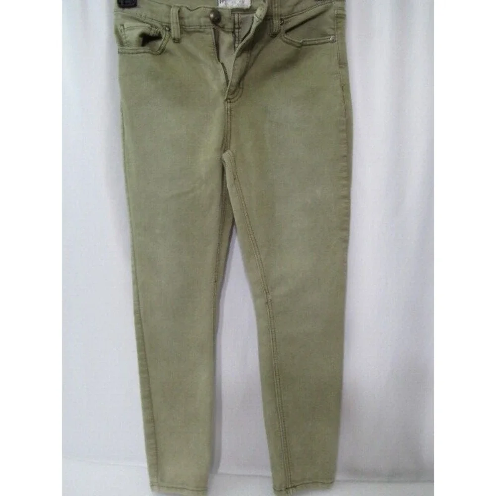 Free People We The Free‎ Green Mid-Rise Skinny Cotton Rayon Pant Size 28/25